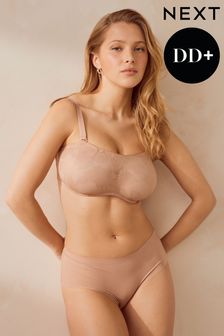 Neutral DD+ Non Pad Minimising Lace Strapless Bandeau Bra