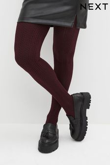 Berry Red Knitted Tights 1 Pack