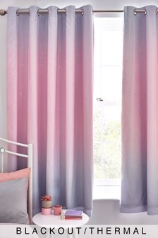 Pink Pink Ombre Glimmer Eyelet Blackout Curtains