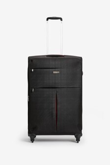 Black/Red Soft Shell Suitcase