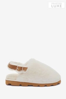 Natural/Tan Collection Luxe Shearling Mule Slippers