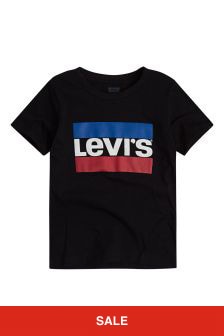 تيشرت قطن أسود بشعار للأولاد ‪Levi's®‬ من Levis Kidswear