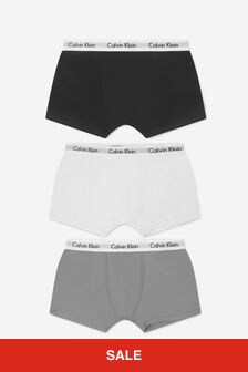 Calvin Klein Underwear Boys Cotton Boxer Shorts Set 3 Pack in White