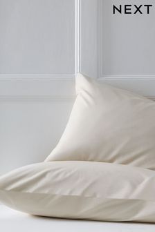 Cream Set of 2 Cream Cotton Rich Pillowcases