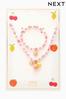 Pink Fruit and Sun Jewellery Set