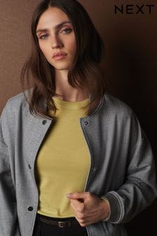 Citrine Yellow Premium Long Sleeve Crew Neck Top