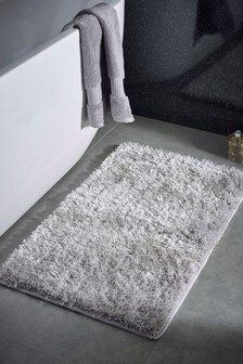 silver bath mat
