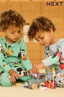 Blue/Green Disney Mickey Mouse Snuggle Pyjamas 2 Pack (9mths-10yrs)