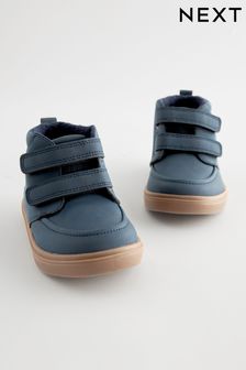 Navy Blue with Gum Sole Warm Lined Touch Fastening Boots