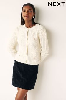 Ecru Cream with Black Stripes High Neck Long Line Jumper