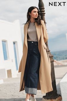 Camel Belted Long Coat