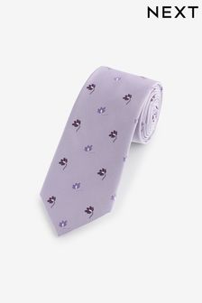Lilac Purple Floral Pattern Tie