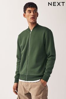 Khaki Green Jersey Bomber Jacket