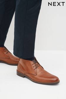 Tan Brown Leather Chukka Boots