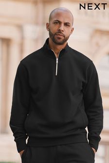 Black Jersey Cotton Rich Sweatshirt