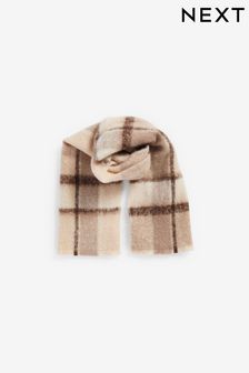 Neutral Check Soft Brushed Scarf (3-16yrs)