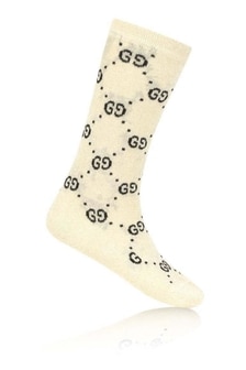 GUCCI Kids Ivory Glittery GG Socks
