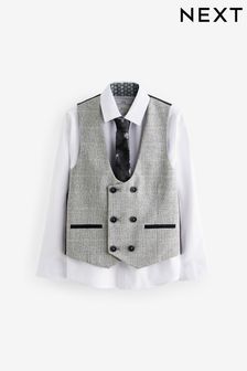 Grey /Ecru Check Waistcoat Set (12mths-16yrs)