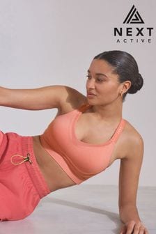 Coral Pink Active High Impact Sports Bra