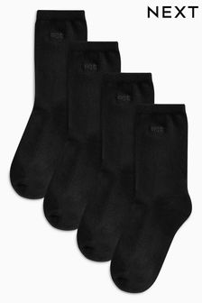Black Cushion Sole Ankle Socks Four Pack