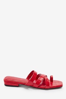 flat red sandals uk