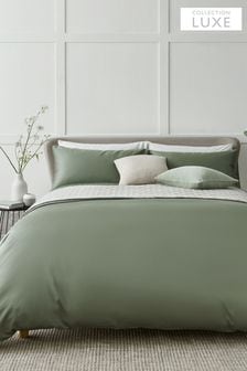 Sage Green Sage Green Collection Luxe 400 Thread Count 100% Egyptian Cotton Sateen Duvet Cover And Pillowcase Set