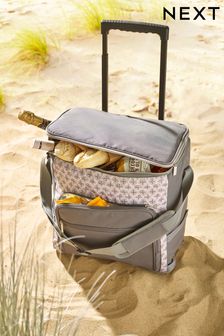 Grey Grey Geo Picnic Wheelie Cool Bag