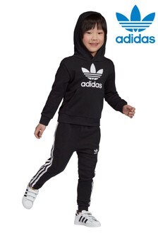 adidas originals logo overhead hooded tracksuit infant