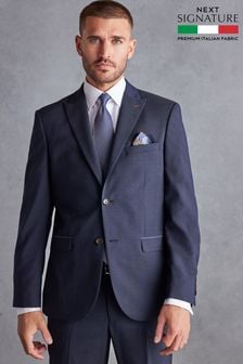 Navy Blue Signature TG Di Fabio Wool Rich Puppytooth Suit Jacket
