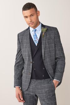 Navy Blue Check Suit: Jacket