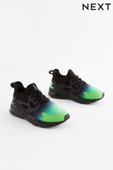 Green/Black Elastic Lace Trainers