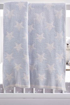 Blue Soft Touch Chenille Star Blanket