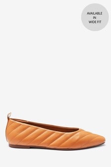 wide fit navy ballet pumps