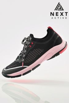 Black & Pink Next Active Sports V254W Running Trainers