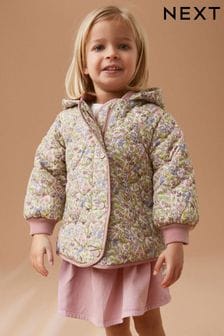 Multi Shower Resistant Aop Print Quilted Shacket (3mths-7yrs)