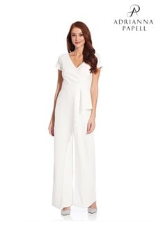 adrianna papell petite crepe colorblock jumpsuit