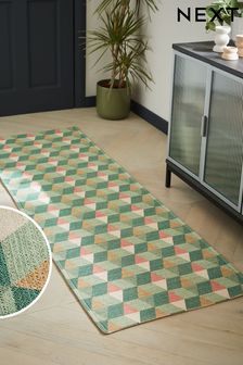 Green and Pink Green and Pink Geometric Tile Runner