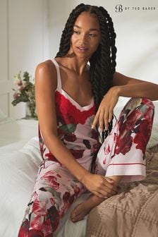 Pink Floral B by Ted Baker Satin Lace Cami Pyjama Set