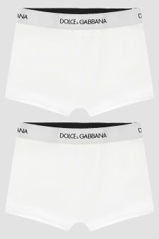 حزمة من اثنين شورت بوكسر أبيض للأطفال من Dolce & Gabbana
