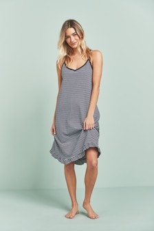 white cotton strappy nightdress cheap