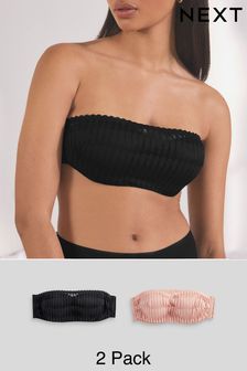 Black/Nude Graphic Lace Strapless Multiway Bras 2 Pack