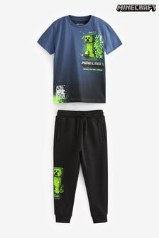Black Minecraft T-Shirt and Joggers Set (4-16yrs)