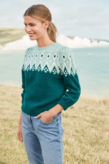 green fairisle jumper