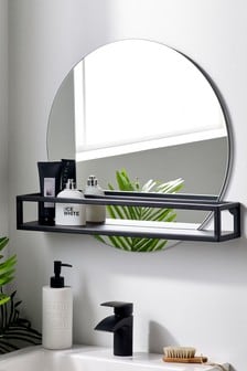 Black Black Shelf Wall Mirror