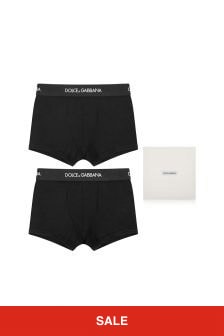 حزمة من اثنين شورت بوكسر أسود للأولاد من Dolce & Gabbana Kids