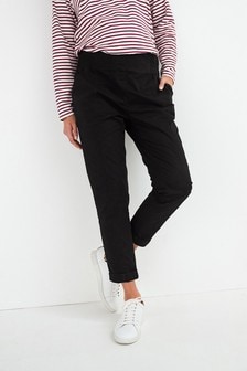 Black Maternity Relaxed Taper Chinos