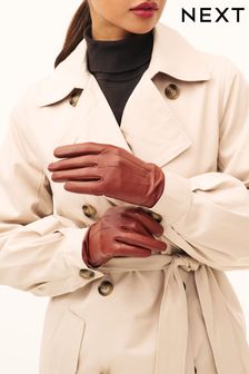 Tan Brown Leather Gloves