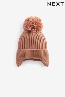 Neutral Knitted Pom Hat (3mths-10yrs)
