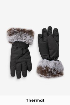 Black Thermal Ski Gloves (3-16yrs)