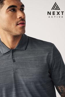 Slate Grey Active Mesh Golf Polo Shirt